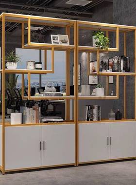 工业风隔断物置架铁艺玄关柜客厅落地花架办公屏室简展示约IFB风