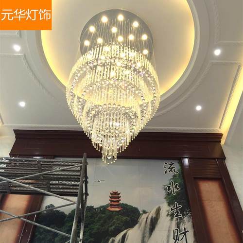 楼梯间吊灯长吊复式水楼灯简45917楼梯水晶大吊灯现代约别墅客厅