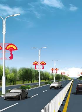 新能源太阳能可发光SPQ日路灯L路ED杆道旗装饰灯户灯外防梅桦节灯