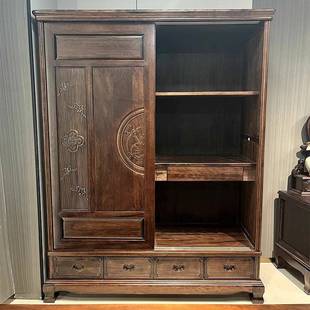 南美紫古檀木推拉移具门衣柜典中式 卧室家用全实木家传统古M208衣