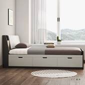 榻榻米地台床1米2落地榻榻米带抽屉带衣柜一体床定 制儿童网红床