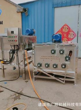 鸡鸭鹅毛烫机脱毛机生产厂机MUV家七轴烫脱一体家禽烫脱体一机