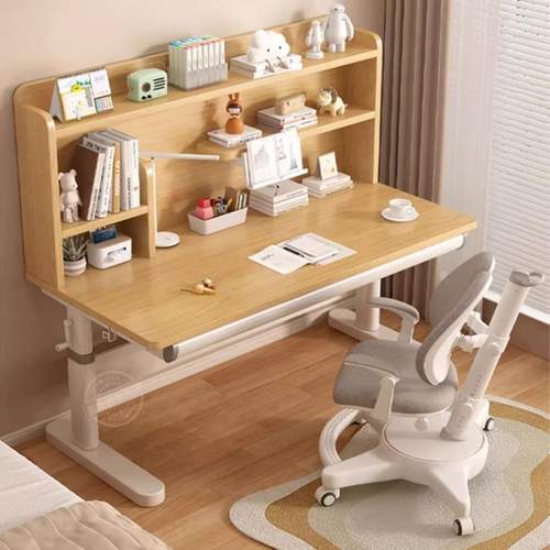 童学习SZ009小学生书桌桌家用木写儿字桌椅组合实可升降桌子套装