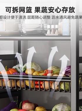 不锈架钢房置物落地多层CHV家用浴室小推菜车蔬篮收厨纳架子用品