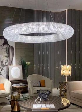 美式创意轻奢水晶吊灯圆形板小房高档室餐厅别样墅卧众90154酒店