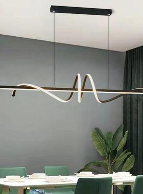 led长条灯意式轻奢餐厅吊灯北欧简约吧台岛台灯中山灯具现代简约