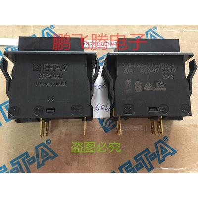 德国E-T-A3120-F523-P7T1-W19XG4-20A大电流船型开关带LED4脚2档