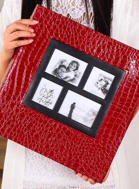 皮质相册本插页式5678寸家庭照片收纳册photoalbum大相薄