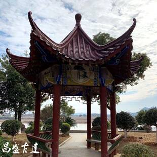 实木古建长廊凉亭户外庭院中式仿古现代凉亭躲雨雨亭