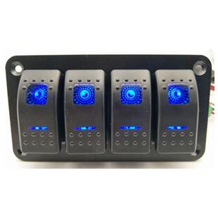 组合开关面板4位翘板开关汽车改装LED灯具接线面板线改装开关