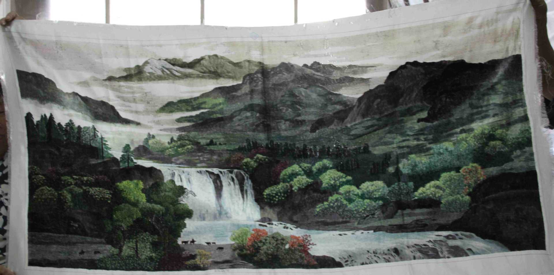 批发苏绣绣片客厅办公室装饰画苏州手工刺绣家居挂画山水风景