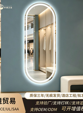 全身镜子带灯壁挂穿衣镜服装店酒店外贸跨境触摸屏化妆LED智能镜