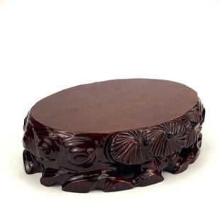 实木根雕奇花瓶底座摆件泰山石佛头像托盆景鱼缸041703可挖木槽石