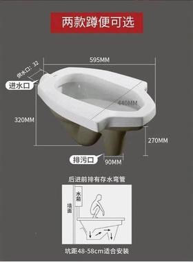 OTΤO蹲臭便器B防大便器蹲坑蹲厕CW8R491/7RB带挡板水箱套装