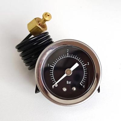 Y0轴向4公斤铁壳压力表1/8内牙支架表TM-04400带毛细管表咖啡机4