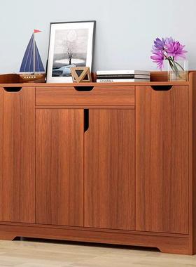 实木色鞋柜家用门外入户大容量小户型阳台进储物柜XES口纳置物鞋