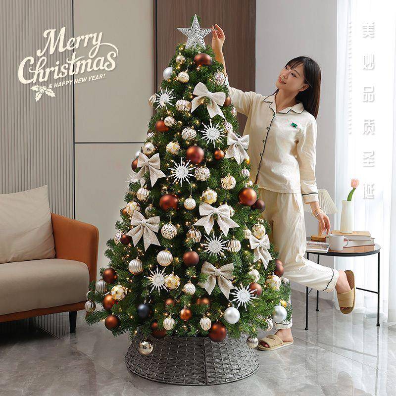圣诞加密豪华大型圣诞树感ins风发光家dyi用装饰摆2件20海冠家装5