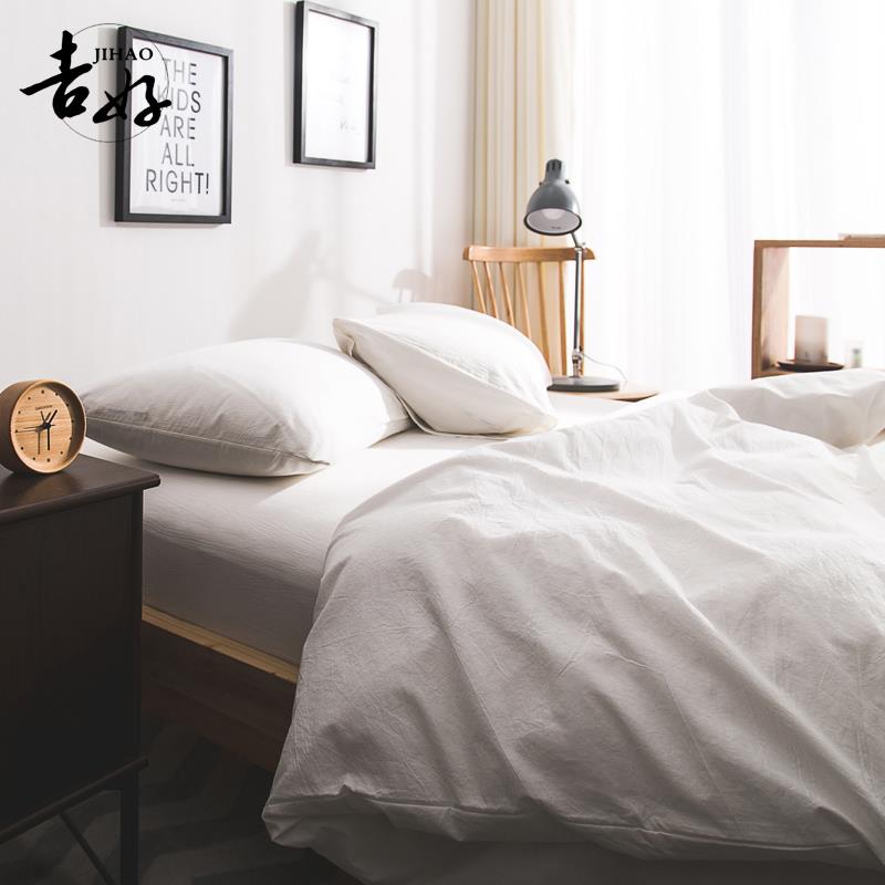 套1TX出纯口棉加F6T85H5高0-5CM床被套枕日系色织水洗棉笠可定制