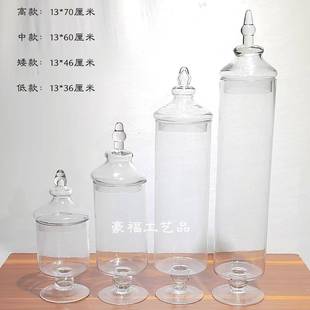 现缸代璃直筒形透明加盖糖轻hf573奢圆玻大容密封糖量果玻璃瓶