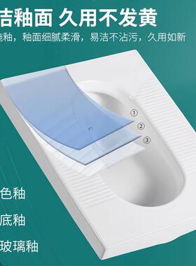 陶存瓷蹲便器带水弯大便器商用蹲厕学校程酒70852工店卫生蹲坑便