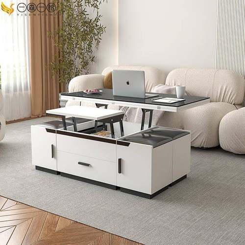 北多功能茶几餐桌欧两用缩小户型可伸叠茶几电视柜UNI组合升折降