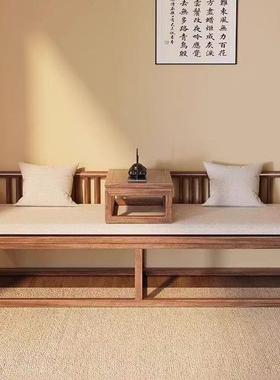 沙全实木客30866罗汉床新中式简约发床妃明式厅家用组合小户型躺