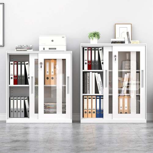 铁小皮柜公36682办室文柜带锁抽屉财务资料矮柜收纳储物柜子安件