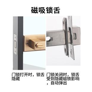 1618合金玻极窄门锁平开门卫生间浴室窄璃边磁吸小长通用铝磁门吸