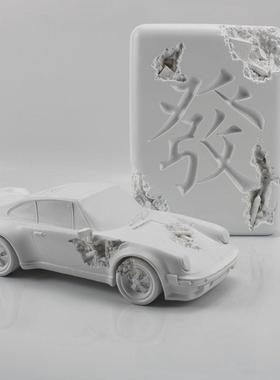 现代创意居雕塑桌件办公室书柜办公XPP桌家装饰摆品样面板房软装