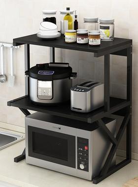 置厨房物ZSA架调料收纳架烤箱多台面双层功架能微波炉子用品家用