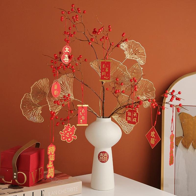 贝美新中式花仿真花艺花瓶摆件3汉8妇女节女神节礼物厅SMB插花客