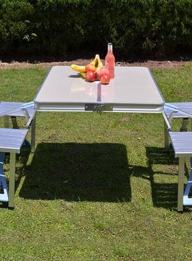 厂家铝合营金野炊便携桌露桌铝合金折88623叠椅式桌