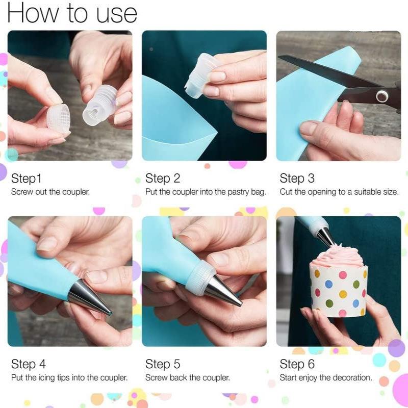 马逊6台蛋糕转套2装奶油胶裱花亚嘴裱花转盘裱花袋XD00A1烘焙工具
