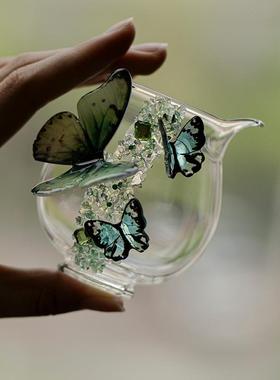 弥言创意蝴蝶公道杯纯手工手作璃玻杯UKY家用高硅分茶硼器茶道配