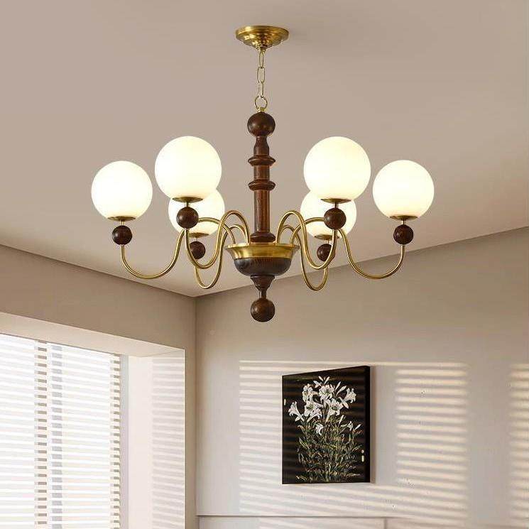 2506法式中古风客厅主灯美大气胡桃木色餐古厅灯室式复卧护眼魔豆,家装灯饰光源,智能吊灯,淘宝优惠券,粉丝福利购,淘宝优惠卷