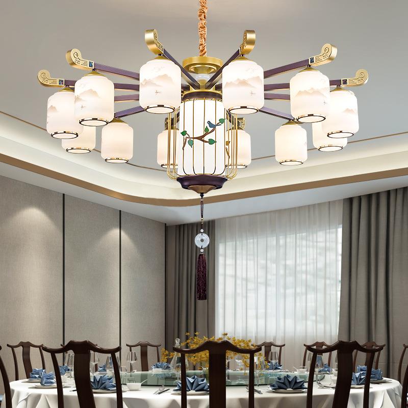 新式饭风店包间餐厅吊灯中国256禅意客厅茶室酒包店大厅中餐饮厢