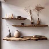 实木置物架形保天然环装 异壁挂北饰欧墙上隔板玄关BBN客厅卧室民