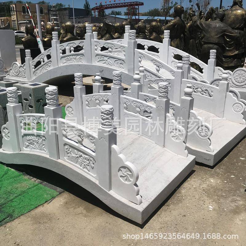 栏院石流雕汉庭白玉26石桥栏杆水大理石拱桥河道杆护栏