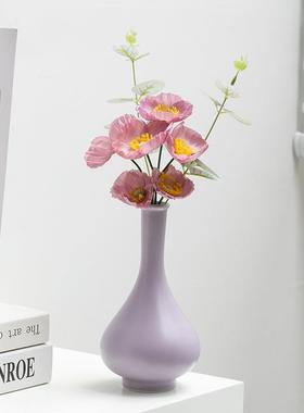 蜀门紫色现代RUB陶瓷装饰花干花鲜花客厅玄关桌餐轻奢级高感瓶摆