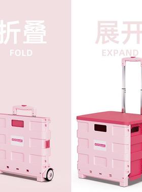 网红车载购物小推车超市买菜神器可折叠家款用小快拉车RWH取递纳