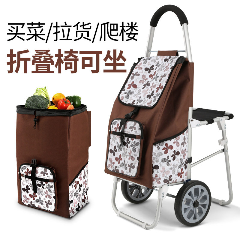 购物小推车买菜车拉杆爬楼车老人折叠小拖车