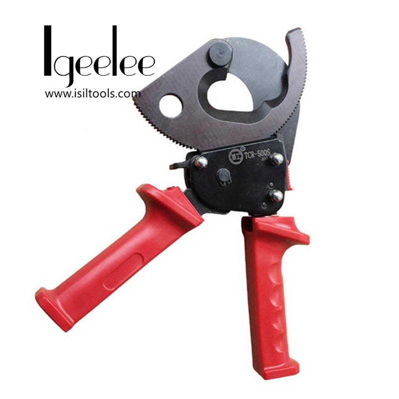 棘轮式电缆剪TCR-500s手动线缆剪单手用电缆剪伸缩手柄