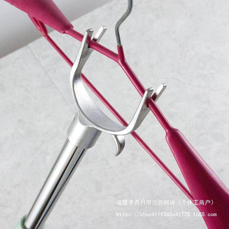 加长挑衣叉不锈钢伸缩撑衣叉杆晾衣杆服装店挑挂衣架杆取物钩家用