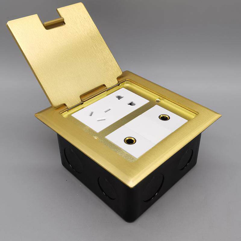 铜开启式六位大五孔电源二三插2个话筒免焊接线6.35话筒KTV麦克风