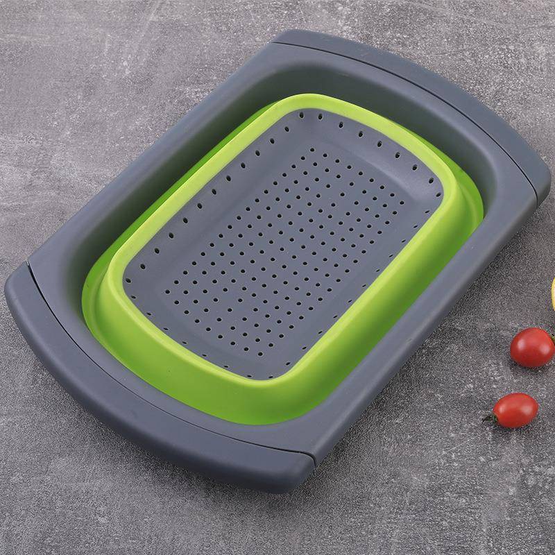 创意折叠伸缩沥水篮长方形洗菜篮家用水果篮滤水篮厨房工具
