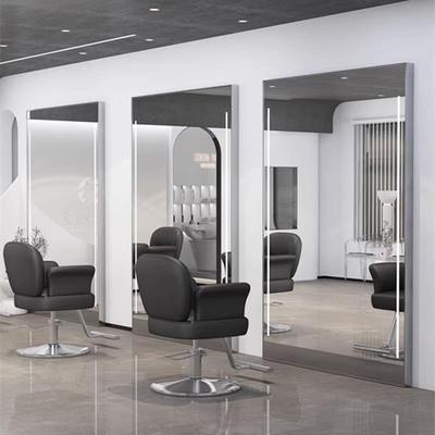 网红理发店镜子单双面美发店镜台发廊专用带灯美发镜子全身落地镜