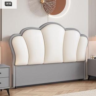 实木靠背暐2024公主床头软包赉简约现代单买新款一床头板落地床头