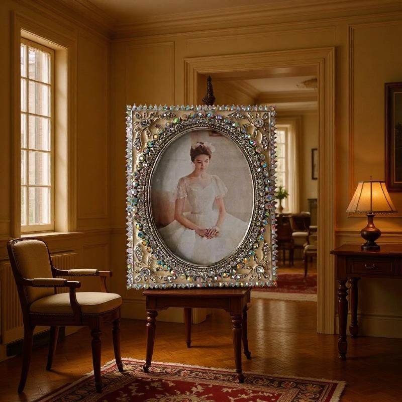 银色镶嵌水钻金属相框，简约相框摆台,纺织面料/辅料/配套,纺织机械配件,淘宝优惠券,粉丝福利购,淘宝优惠卷