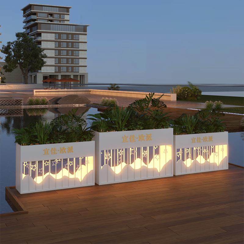 户外花箱太阳能灯带房地产售楼部铁艺市政道路不锈钢外摆花槽组合,智能设备,其他智能设备,淘宝优惠券,粉丝福利购,淘宝优惠卷