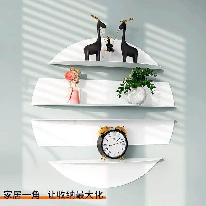 墙上圆形隔断置物架网红壁挂式简约创意家居装饰书架搁板架收纳架